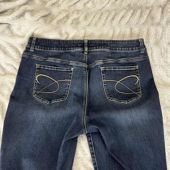 Chicos So Slimming Womens Jeans 2.5 Short Straight Leg Dark Wash Stretch Western - Picture 6 of 9